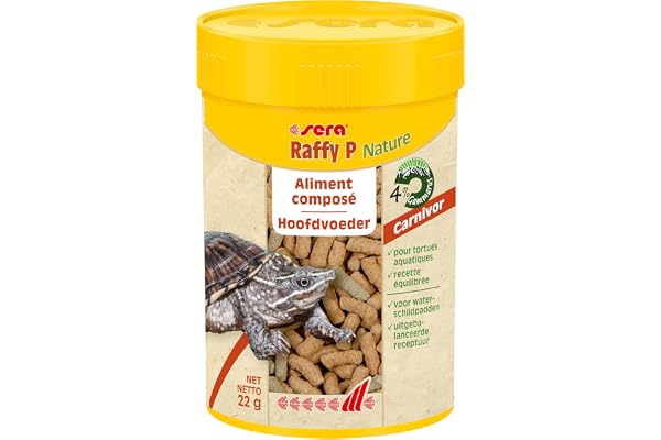 sera raffy p 100 ML | Alimentation Flottante pour Tortues | sans Colorant ni Conservateur | Facilement digestible et développement sain