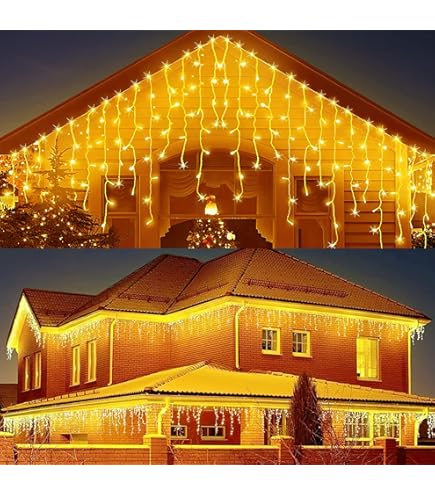 10M 500 LED Luces De Cascada, 8 Modos Cuerda De Luces Navideña Luces De