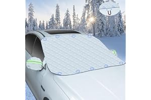 PHYLES Protege Pare Brise Givre, Protection Pare Brise Hiver, Couverture Pare Brise avec Magnétiques, Bache Voiture Exterieur, Anti Neige, Pluie, Poussière, Feuilles et Soleil UV, 192 x 126CM