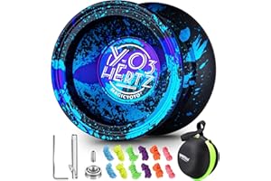 SHUNGRU Yoyo Y03-Hertz, Yoyo Non réactif pour Enfants et Adultes, Balle Yoyo Professionnelle en Aluminium pour avancé intermédiaire + 12 Cordes Yoyo supplémentaires + roulement Yo-yo (3 Couleurs acides)