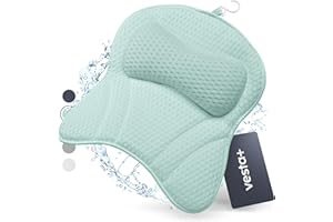 Vesta+ Bath Pillow Mint L with Suction Cups, Bath Pillow Test Winner as Bath Pillow Neck & Neck Pillow Bathtub, The Bath Pillow for Bathtub, Bath Pillow & Shower Pillow Bath
