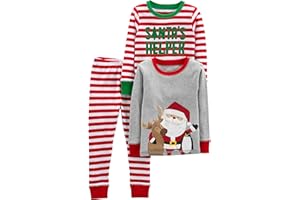 Simple Joys by Carter's Unisex Kinder 3-teiliges Schlafanzug-Set, eng anliegend, Weihnachten, 3er-Pack
