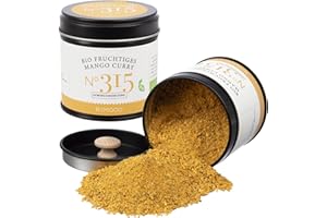 ‎RIMOCO Rimoco N°315 Bio Fruchtiges Mango Curry - Erfrischende Süße von Mango mit pikanten Geschmackskomponenten| Bio Anbau (DE-ÖKO-007) | 70g in eleganter Gewürzdose mit Aromadeckel