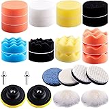 SIQUK 28 Pieces Polishing Pads Kit 3 Inch Buffing Pads Car Foam Polish Pads Polisher Attachment for Drill