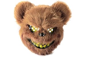 Halloweenowa Straszna Maska, Maska Niedźwiedzia, Maska Grozy dla Dorosłego Dziecka, UNOLIGA Śmieszna Maska na Halloween Karnawał Impreza Przebierana Cosplay Maskarada (Brązowy)