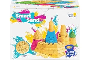 Genio Kids Smart Sand 1200g de Arena Mágica no Toxica para Niños, Recarga de Arena Mágica para Mezclar, Arena para Jugar y Modelar Natural Beige Color