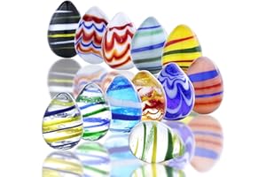 HDCRYSTALGIFTS Crystal Eggs Easter Eggs Handmade Tiny Eggs Decorative Home Decoration Collectible Figurine for Boy Girl Party Favor Craft（12 pcs）