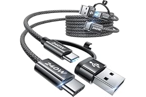 LISEN Kabel 240W 2 sztuki USB C na USB C [1 M+2 M/2 sztuki] do iPhone'a 15 typu C Ładowarka USB typu C Szybkie ładowanie Kabel USB typu C do iPhone'a 15 Plus Pro Max MacBook iPad Pro Samsung S24