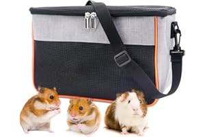 Seahelms Tragetasche für Hamster, kleine Tiere, für Meerschweinchen, tragbare Reisetasche, syrische Hamster, atmungsaktive Handtasche für Rennmäuse, Mäuse, Ratten, Hasen, Eichhörnchen, Kätzchen(XXL)