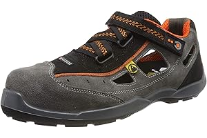 Base Protection Aerobic ESD Scarpa Antinfortunistica, da Uomo e Donna, Grigio/Arancione, Taglie 45