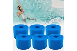 JEFFEL Filterschwamm für Intex Typ S1, Schwimmbad Filter Schaum Schwamm, Filter mit Schwammkartusche, Wiederverwendbar und Waschbar Filterschwamm (6 Pieces)