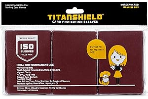 TitanShield (150 buste) piccole dimensioni giapponesi carte da scambio carte protettive compatibile con Yu-Gi-Oh!, Cardfight!! Vanguard & Photocards (rosso bordeaux)