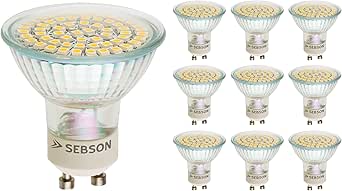 SEBSON® GU10 LED 3.5W, Warm White (2900K), 35W Halogen Bulbs Equivalent, 300lm, 10 Pack