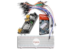 AZDelivery MB 102 Breadboard Kit - 830 Breadboard, Netzteil Adapter 3,3V 5V, 65Stk Steckbrücken kompatibel mit Arduino inklusive Ebook!