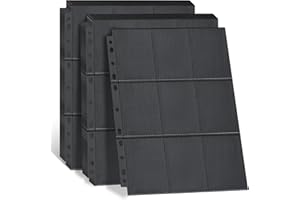 Goldoars 900 Pochettes pour Cartes à Collectionner Portefeuilles de Rangement Collection de Pages d'album avec Poches des Deux côtés, Le noir Transparents Jeu de Cartes Porte-Cartes(50 Pages)