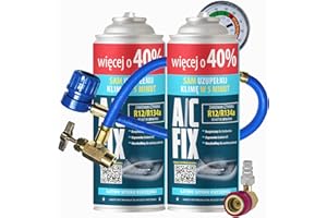 A/C FIX R134a kältemittel Ersatzgas - Kühlmittel Klima Auto - Gasflasche 2x235 g Auto Klimaanlage Nachfüllset - Wohnmobil - Klimaanlage schlauch - Manometer Klimaanlage - ECO