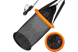 ‎DOVESUN Dovesun Schwimmender Fischnetz, Faltbare Fischernetz Tragbar Nylongeflecht Setzkescher Angeln Köder Lagerung Fischnetz für Elritze Krabben 5/10 Gallonen