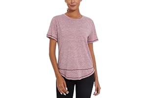 Migcaput Maglietta Sportiva Donna Camicia da Yoga Maglia Maniche Top Felpa Donna Tennis Donna Fitness T Shirt Abbigliamento Palestra Donna