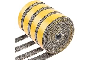 AOAOJIAO Guarnizione Stufa a Legna Autoadesivo, Guarnizione Resistente Al Calore Alte Temperature 600°C per Stufe, Tubi Di Forni, Porta del Forno, Caminetti, Camino (3mm x 15mm x 2m)