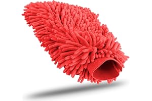KUNSTIFY Guante de Lavado Accesorios para el Coche Paños de Microfibra Set de Limpieza del Coche Paño de Microfibra Set de Cuidado del Coche Paño de Nanofibra (Rojo)