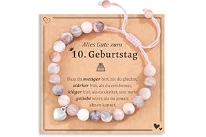 POWWA Naturstein Herz Armband mit Geschenk Nachricht Karte, Geschenke auf Geburtstag Graduierung Weihnachten Neujahr