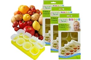 FIVE-A-DAY FRESH Baby Weaning Food Pots Freezer Tubs Stacking Tray Cubes Containers BPA Free for Storing Mashed Food, Formula, Snacks, Breast Milk & Fresh Food Pack of 3