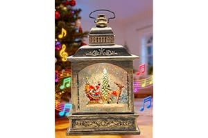 ‎YYKY Christmas Snow Globe Weihnachtliche Schneekugel Laterne mit Musik,exklusiver Weihnachtsmann-Projektion,Weihnachten wasserlaterne beleuchtete schneekugel elektrisch Glitzer
