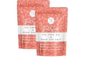 CalmGenix Foot Soak with Tea Tree Oil & Dead Sea Salt | Helps Treat Nail Fungus and Athletes Foot, Foot Spa Bath | Foot Moisturiser & Deodorizer Feet Soak | Exfoliating Foot Soak – Double Pack