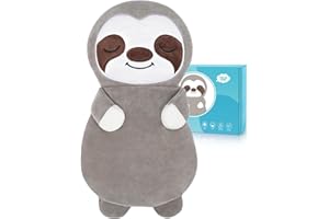 FORTUNING'S JDS Sloth Plush Heated Pad for Pain Relief Microwave Heating Pad for Cramps Period Back Pain Relief Menstrual Heated Pads Stuffed Sloth Animal Plush for Woman Men Neck Shoulder, Lavender Scented