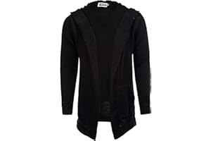 Carisma Herren Strickjacke Lang mit Kapuze • Herren Jacke mit Seitentaschen Lange Kapuzenjacke Herren angenehme Übergangsjacke für Männer 7601