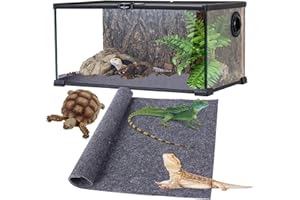 Jodimitty Reptilien Teppich für Terrarium, Reptilien Matte Liner Bedding, Reptilien Substrat Matte Haustier Terrarium Einlage für Eidechse Schildkröte Leopard Gecko Schlange(Grau-100x50cm)