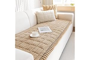 LINGKY Sofa Covers 1 2 3 4 Seater Non Slip Sofa Slipcovers Super Soft & Thick Corduroy Sofa Cushion Covers Sofa Protectors from Pets/Kids/Dogs (Coffee, 70x150cm)