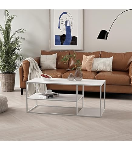 Mesa De Centro 111X76X45 Cristal/Mármol Blanco/Metal Dorado ️ 1.531,86