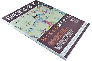 Honsel Fabriano Bloc de 40 Feuilles de Papier A3 250 g/m² pour Techniques de Peinture Humide et sèche, Blanc, Set Pièces