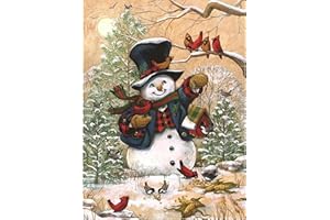 AIKEWO DIY Diamond Painting Kits for Adults, Christmas Snowman Diamond Art Kits 5D DIY Full Drill Diamond Dotz for Gift Wall Art Decor Gem Arts 12x16 Inch