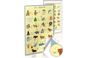 ABC DEINE SCHULHELDEN Deine Schulhelden ABC Lernposter DIN A2 - Schulausgangsschrift Alphabet Bild Poster für Kinder - Laute und Buchstaben von A bis Z - Ideal für Grundschule, Vorschule und Kindergarten
