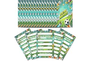 GHKJOK Football Party Invitations Set of 20, Sports-Themed Birthday Cards for Boys, Double-Sided Football Design, Fun Game Day Celebration Invites, Ideal for Boys’ Sports Party Events (D)