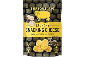 SERIOUS PIG - Crunchy Snacking Cheese Snacks, Keto Friendly, High Protein, Low Carb, Gluten Free, Vegetarian, Pub Snacks, Made from 100% Real Italian Cheese (Truffle) (24 x 24g)