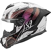 LS2, RAPID III BOHO Full Face Motorcycle Helmet White Black Pink M