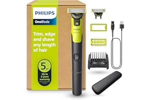 Philips OneBlade 360 Autentico Collegato Rasoio elettrico per viso e corpo, regolabarba e spazzola, lama 360 e originale, pettine regolabile 5in1, kit per il corpo, custodia da viaggio, QP4631/65