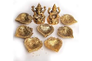 Wonder Care Lakshmi ganesh decorations for home Metal laxmi ganesh statue for Diwali Decorations for home & office laxmi ganesh puja Decoration | Ganesh Idol for Car | Home Decor return diwali gifts