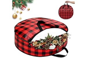 SilverChry Borsa di Immagazzinaggio della Corona di Natale, 75cm, Grande Borsa Portaoggetti per Ghirlande, Impermeabile e Antipolvere, per Riporre le Ghirlande Natalizie