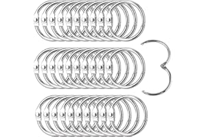 HAREWU 30 anillos para libros, diámetro exterior de 20 mm, diámetro interior de 15 mm, anillos de metal sueltos de hojas sueltas, anillas para encuadernación de libros, para álbum de fotos, álbumes de