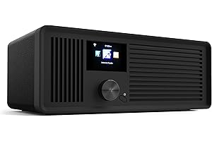 sky Vision DAB 70 - Radio stereo DAB+ internet (FM UKW, Wi-Fi, con connettore AUX + cavo, radio digitale, con telecomando, colore: Nero