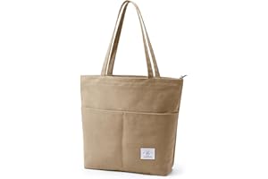 KALIDI FANCY FOREST KALIDI płócienne torby na ramię dla kobiet z zamkiem błyskawicznym na co dzień damskie torby z kieszeniami duże torebki torby robocze dla kobiet damskie do szkoły, pracy, zakupów, podróży, codziennego