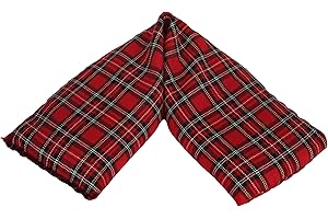 TEXTILES101 Microwavable Lavender Wheat Bags, Tartan Microwave Heat Pack for Back, Neck, Joints and Shoulder Pain Relief 44cmx13cm (Stewart Red)