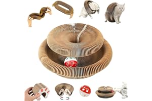 Qaestuan Magic Organ Tiragraffi, Magic Organ Cat Scratching Board, Cartone Ondulato Pieghevole Interattivo Cat Toy, con Palla Giocattolo Campanella, Per Addestramento, Appartamento, Interni, Esterni