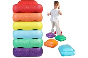 noya | Balanciersteine 6er Set für Kinder | Spiel- u. Stapelsteine Indoor & Outdoor | Balance Trittsteine stapelbar | Stepping Stones Kids