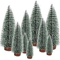 Ensemble De 10 Arbre De Noël Artificiel Miniature Décoration De Table Intérieure (Vert, Hauteur 4.5cm