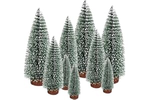 ‎JONAMI Weihnachtsbaum Mini Künstlich Miniatur Tannenbaum Grün Mini Weihnachts Baum Klein Weihnachtsdeko für Tischdeko, DIY, Schaufenster Figuren 10/16/22CM – 9 Stück